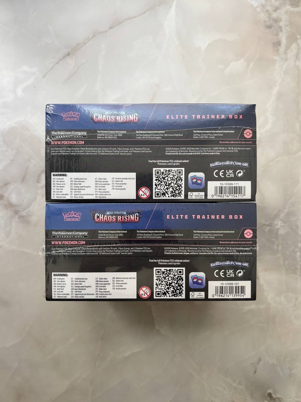 Сравнение упаковок Pokémon Chaos Rising Elite Trainer Box